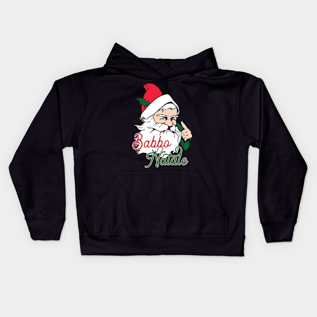 Babbo Natale: Italian Santa Claus graphic Kids Hoodie by Vector Deluxe